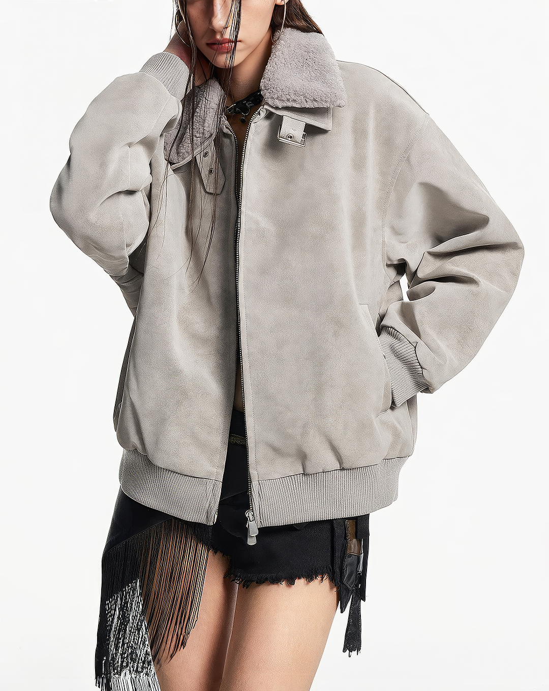 ♂♀ Faux Shearling Bomber Jacket