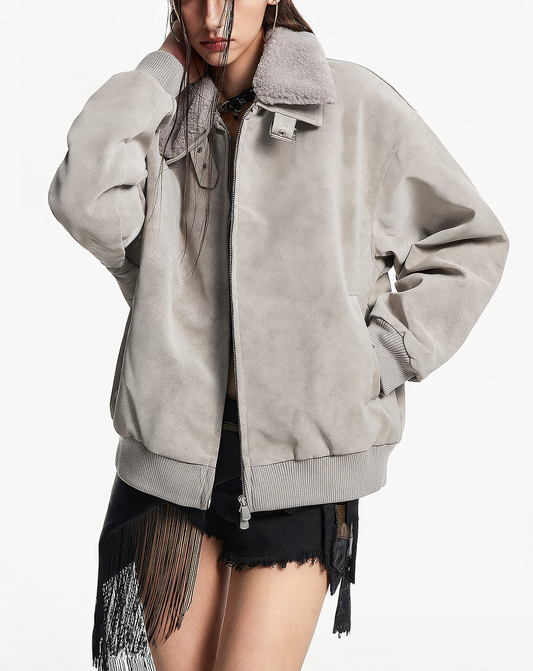 ♂♀ Faux Shearling Bomber Jacket