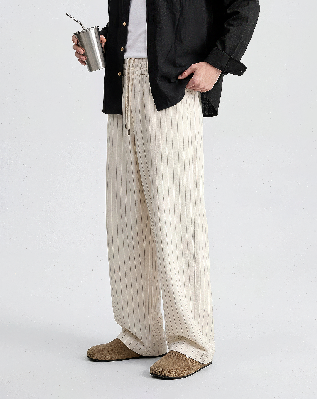 ♂♀Striped Linen Blend Pants