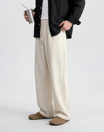 ♂♀Striped Linen Blend Pants