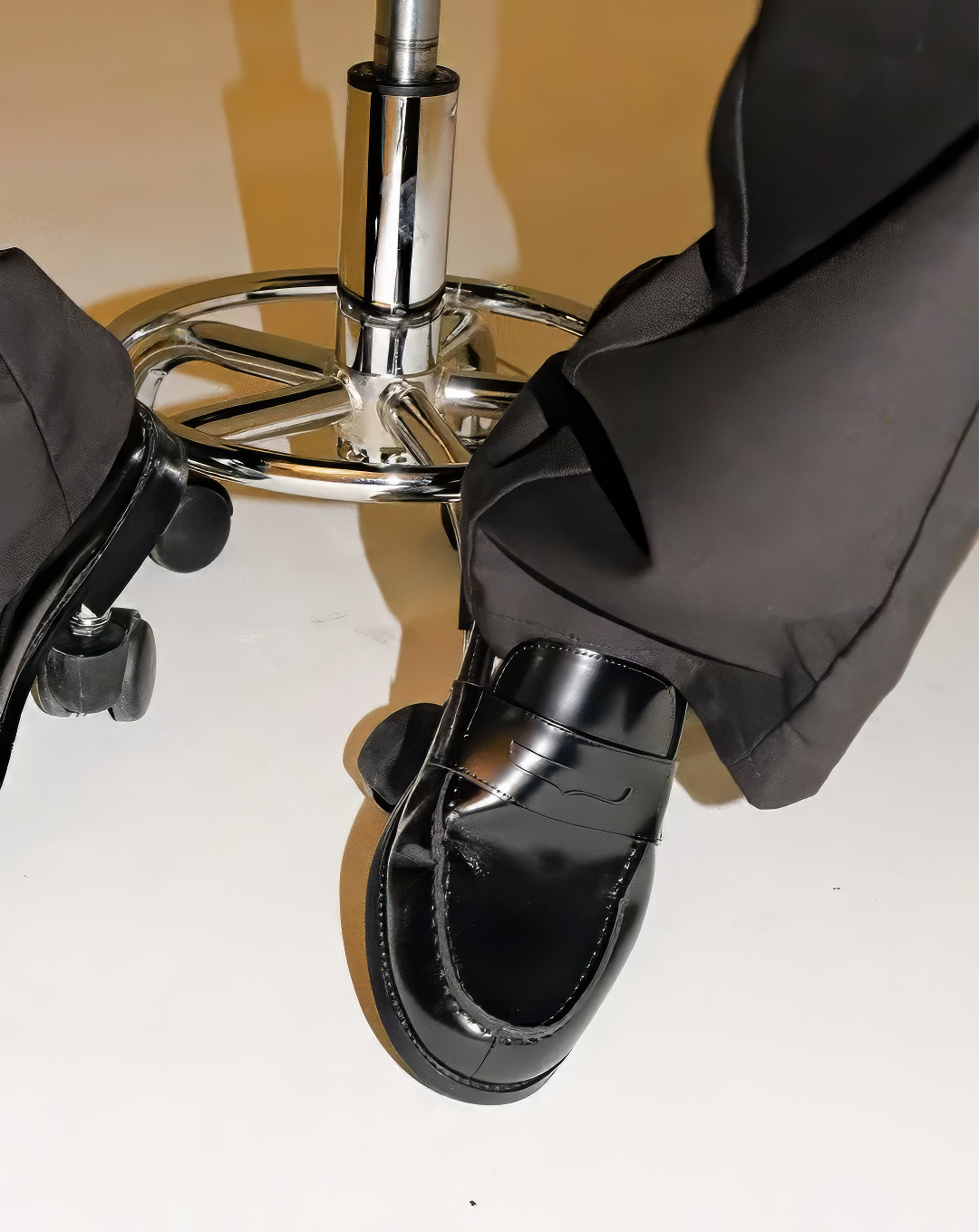 ♂♀本革／Black Leather Penny Loafers
