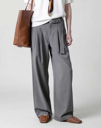 ♂♀Eyelet Belt Wide Pants