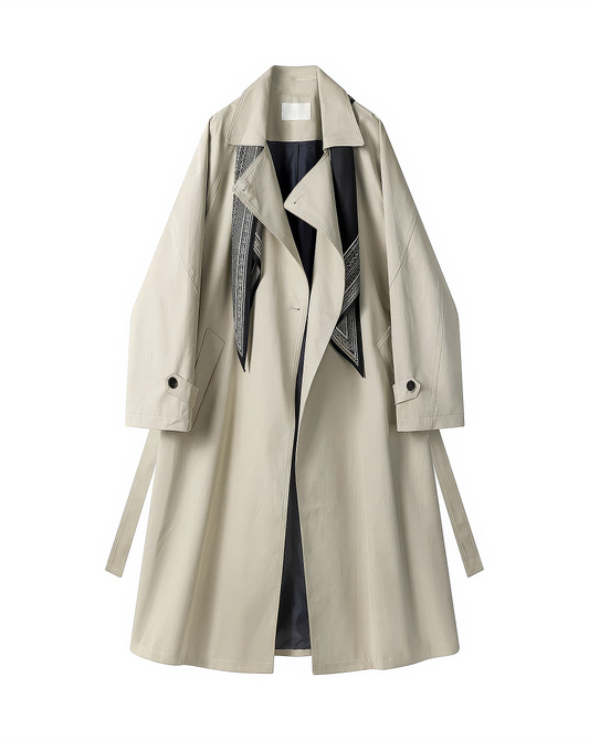♀Scarf Accent Trench Coat