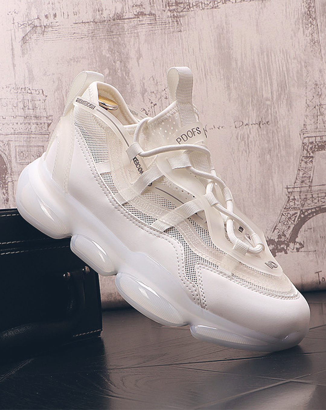 ♂♀Air Volume Sole White Sneakers