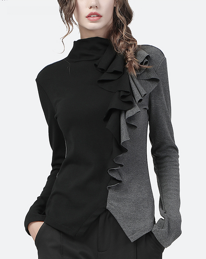 ♀Monotone Frill Shirt