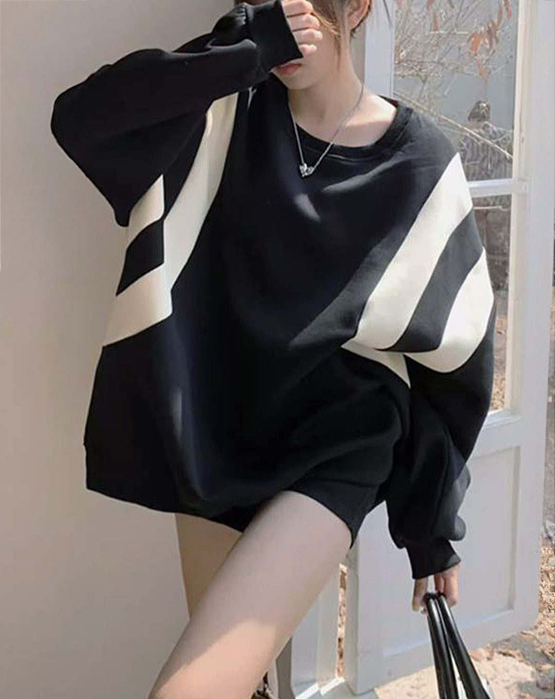 ♀Bicolor Oversized Sweatshirt