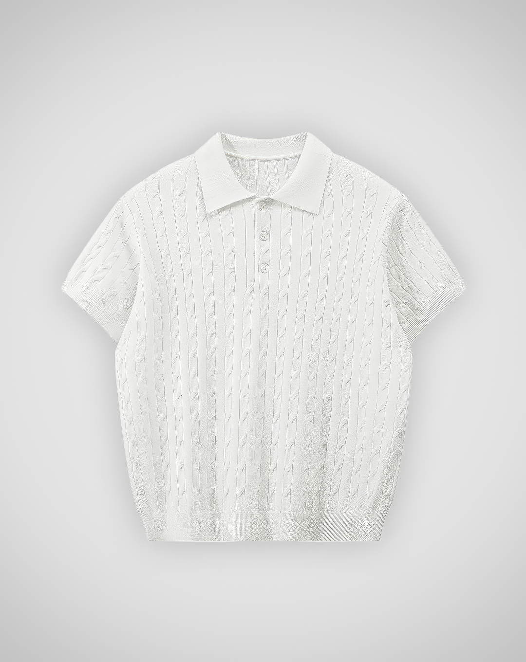 ♂Cable Knit Polo Shirt
