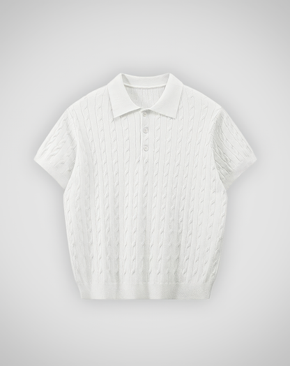 ♂Cable Knit Polo Shirt