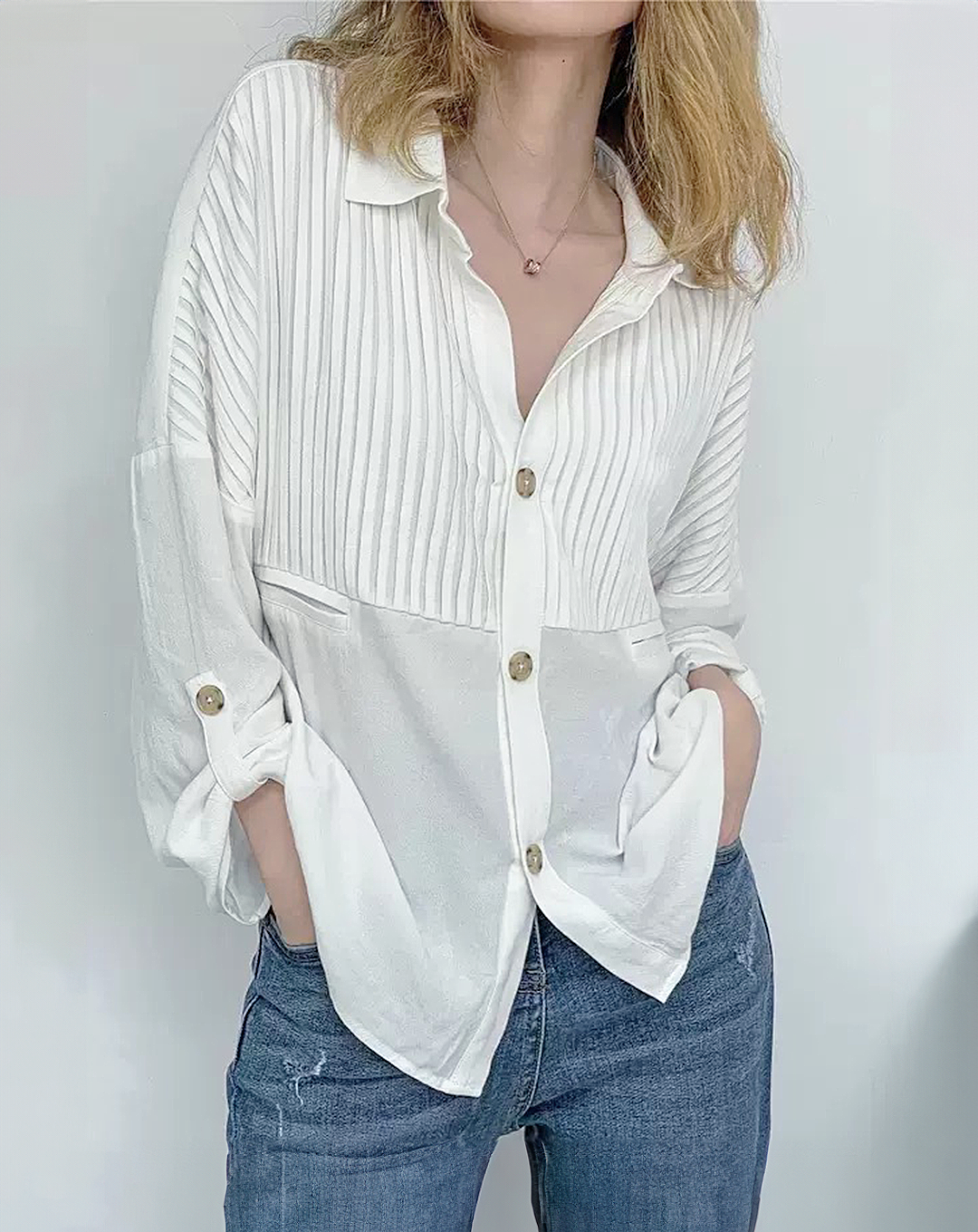 ♀Top Pleated Shirt