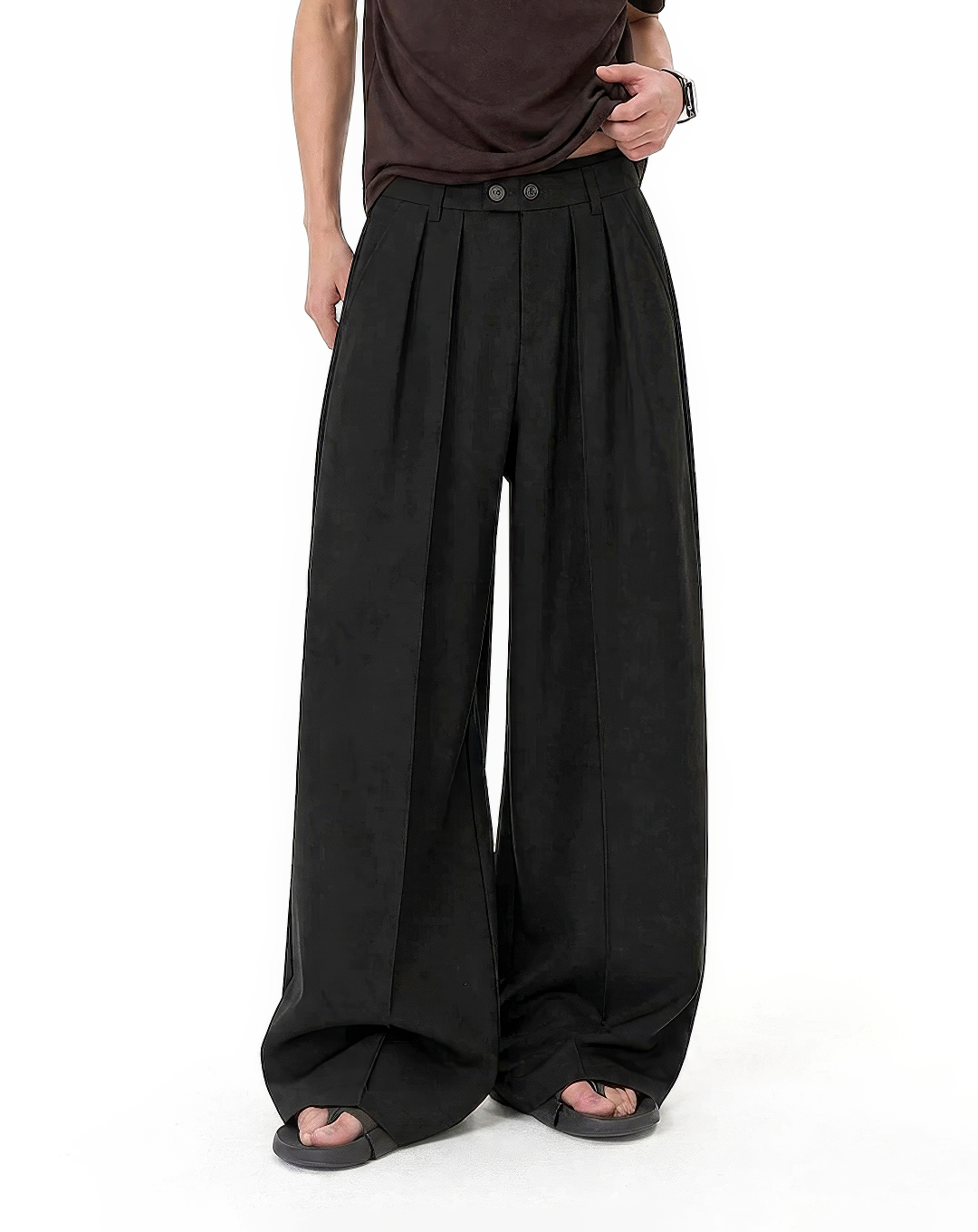 ♂♀Double Button Wide Trousers