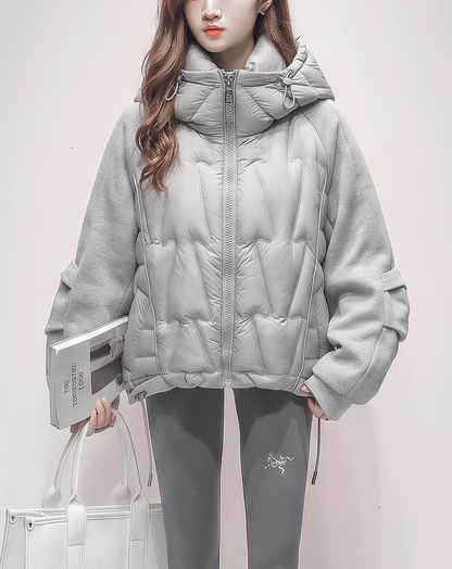 ♀Quilted Hooded Down Jacket