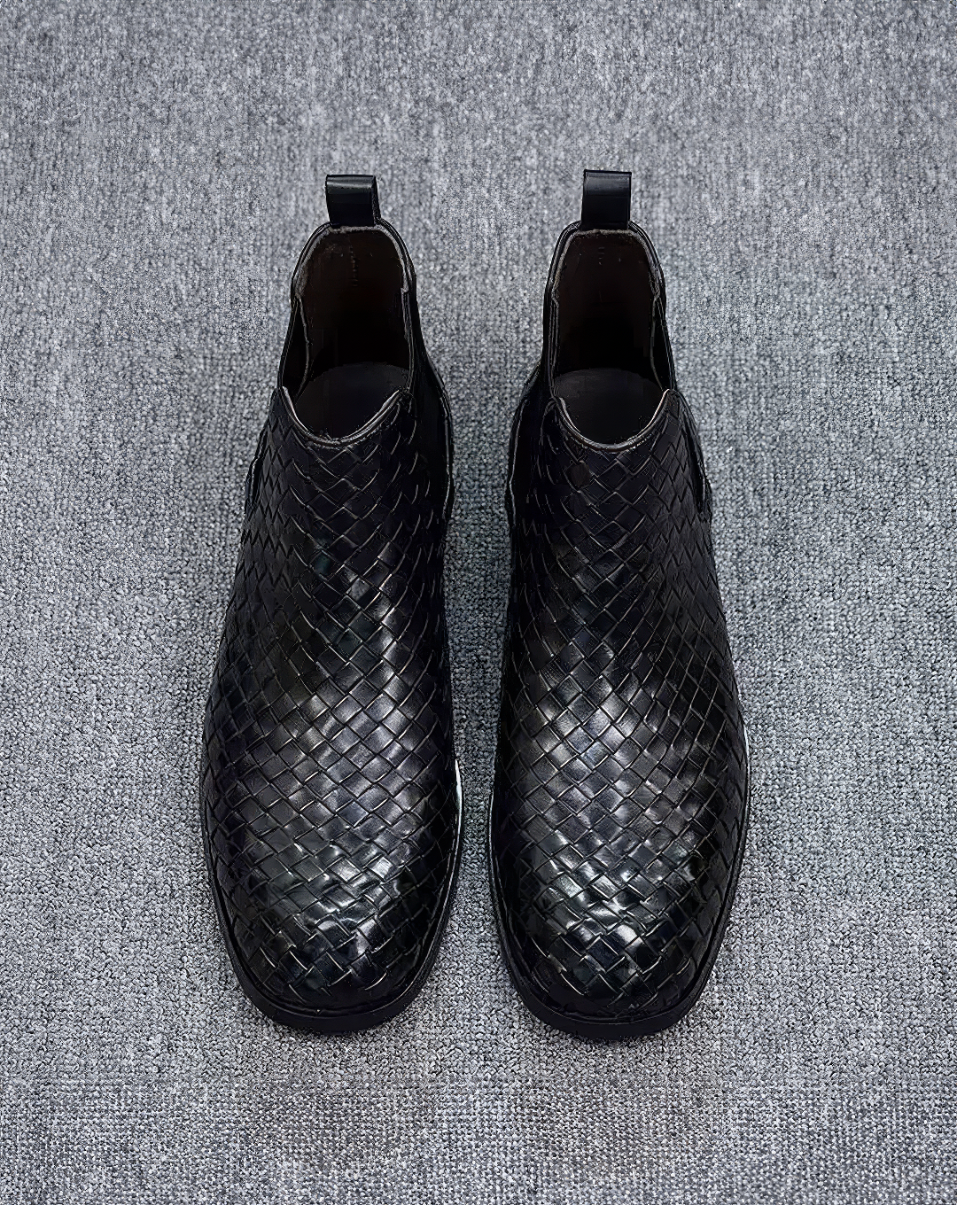 ♂Woven Pattern Chelsea Boots