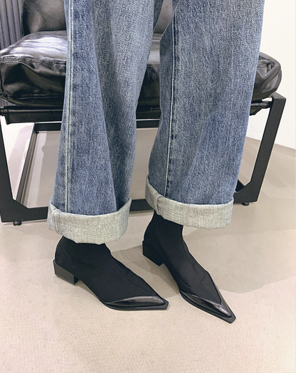 ♀Pointed Toe Low Heel Boots