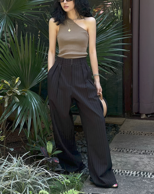 ♀Pinstripe Drape Pants