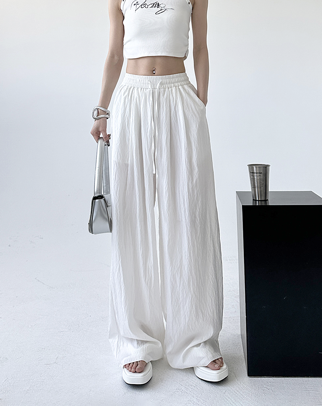 ♀Washer Loose Drawstring Pants