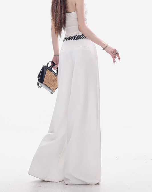 ♀Marine Stripe Palazzo Pants