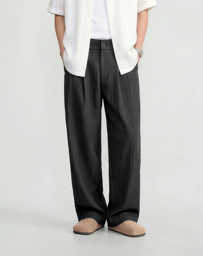 ♂♀Textured Wide Leg Pants