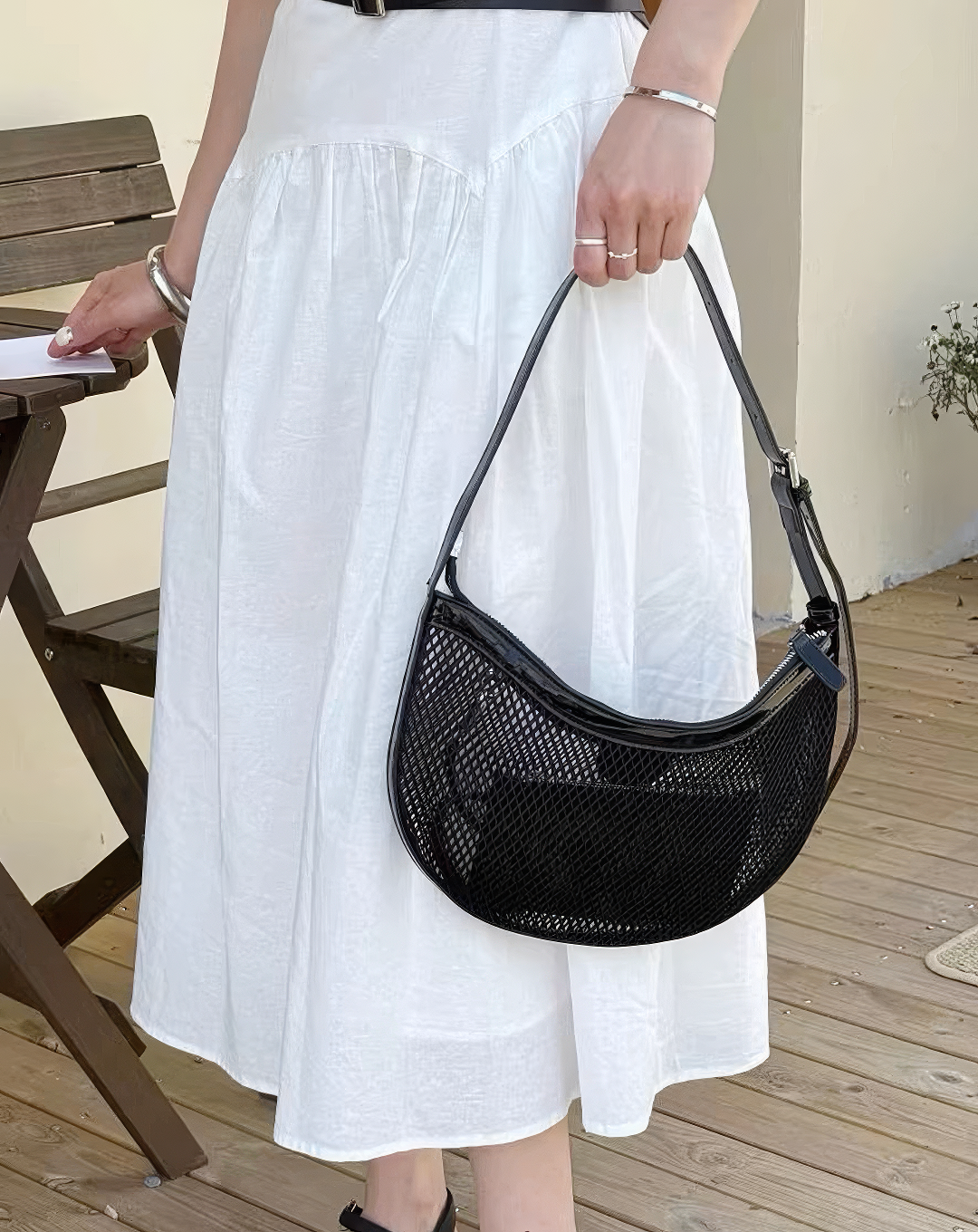 ♀Mesh Moon Bag