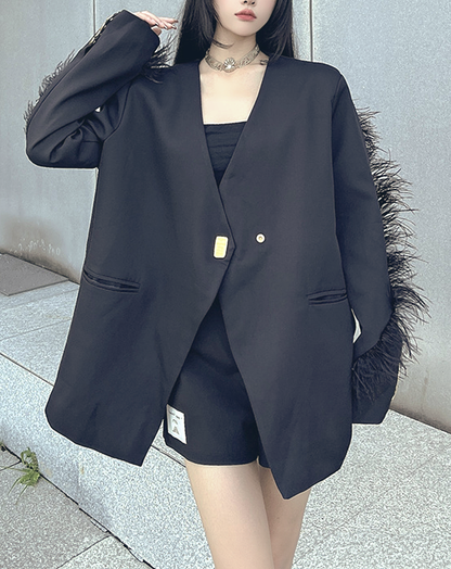 ♀Feather Sleeve Jacket