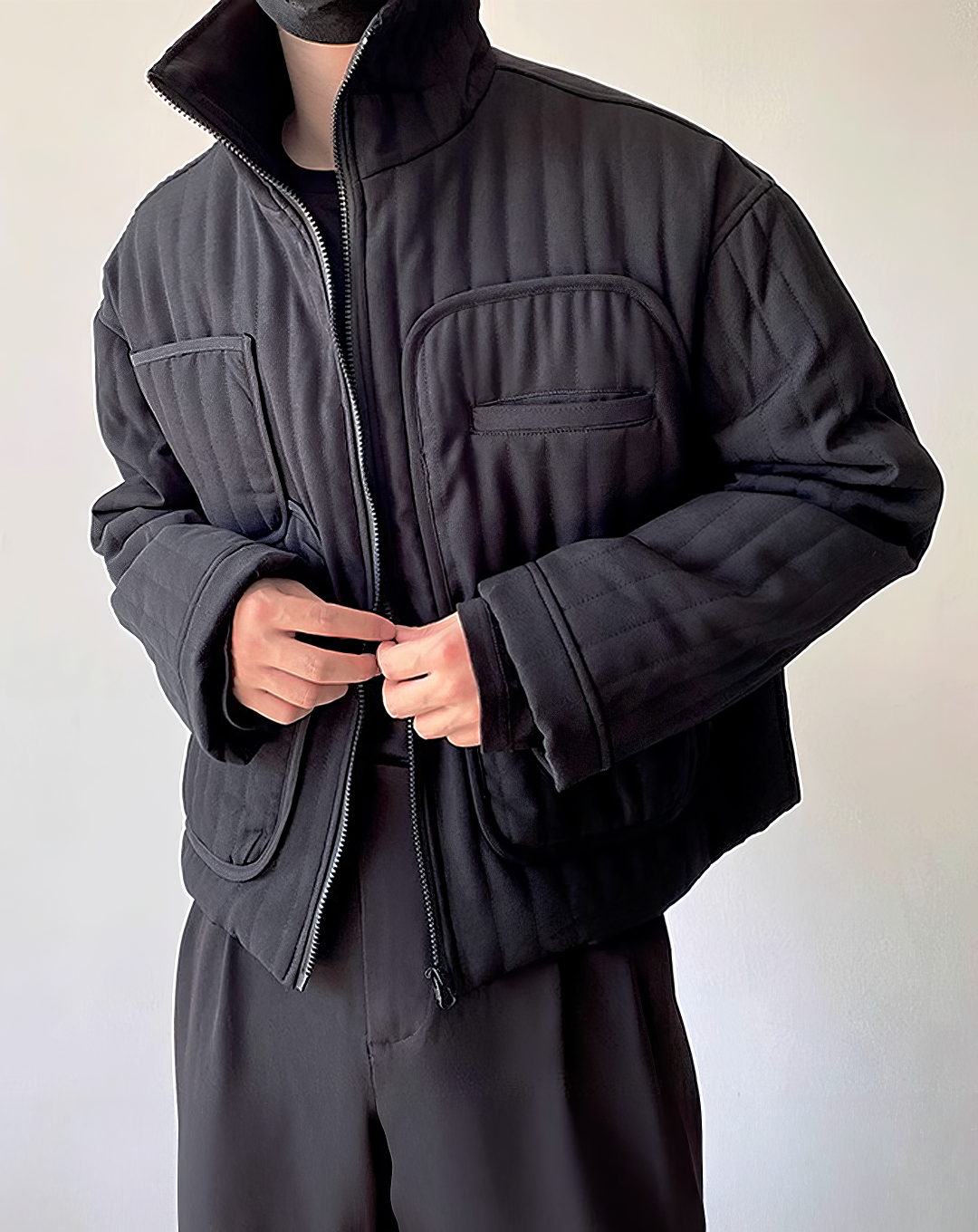 ♂Quilted Stand Collar Jacket