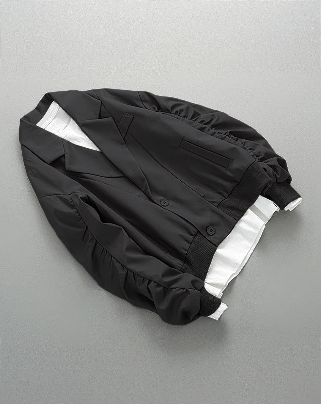 ♂Ruched Sleeve Bomber Jacket