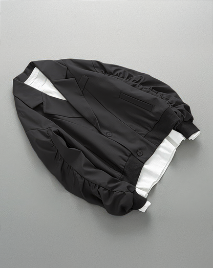 ♂Ruched Sleeve Bomber Jacket