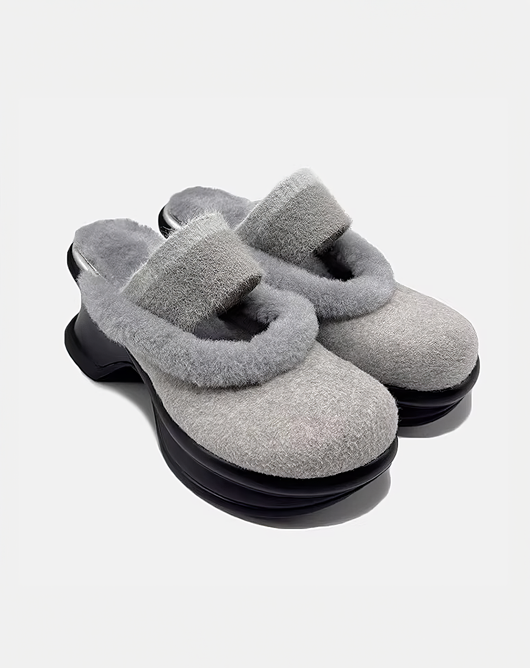 ♀Fluffy Platform Mules