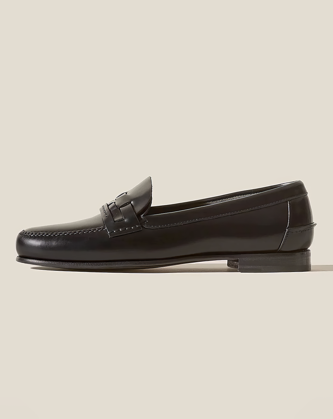 ♀本革／Woven Saddle Leather Loafers