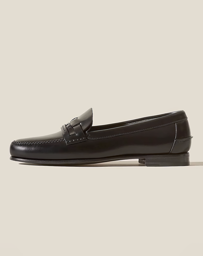 ♀本革／Woven Saddle Leather Loafers