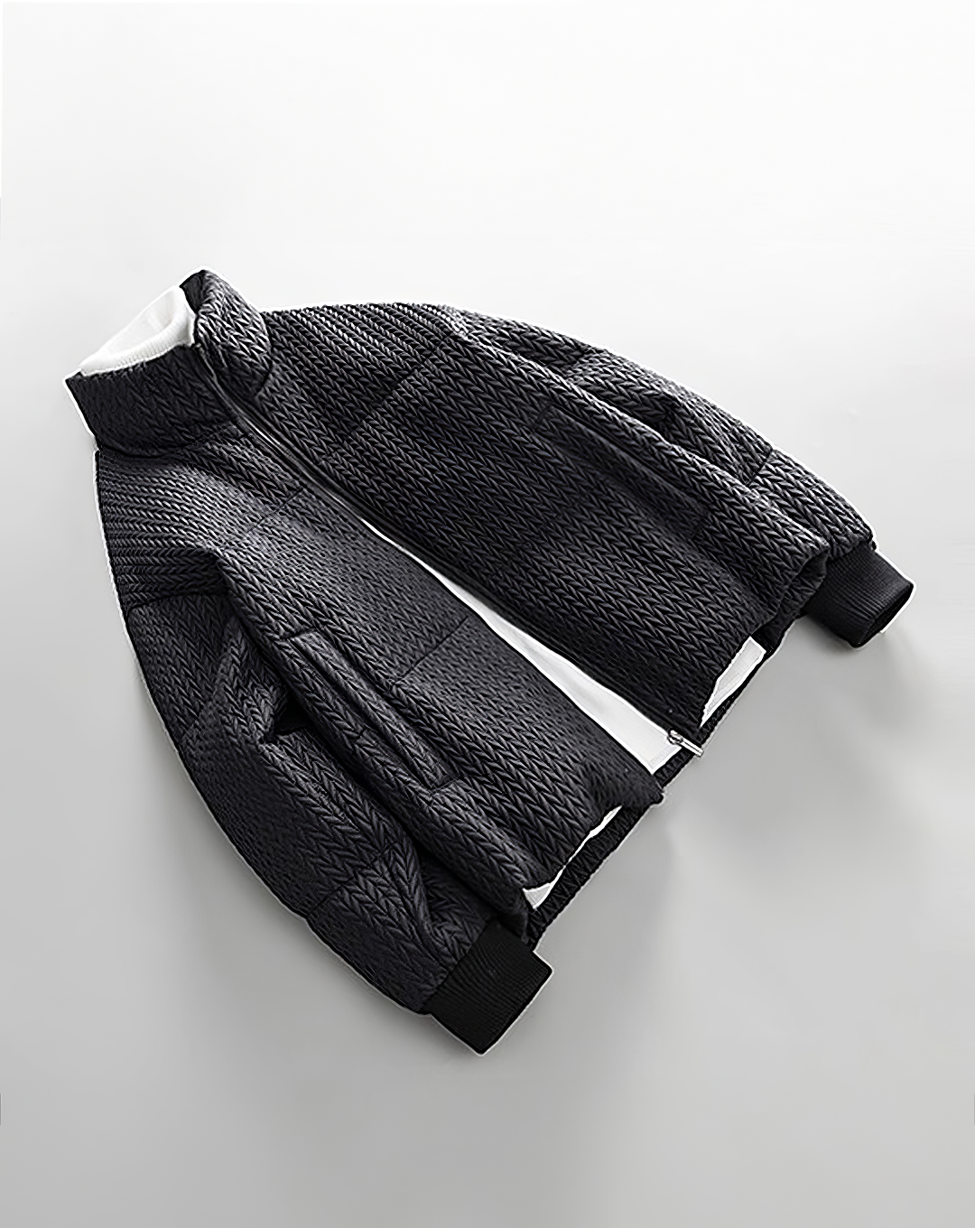 ♂Textured Stand Collar Jacket