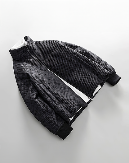 ♂Textured Stand Collar Jacket
