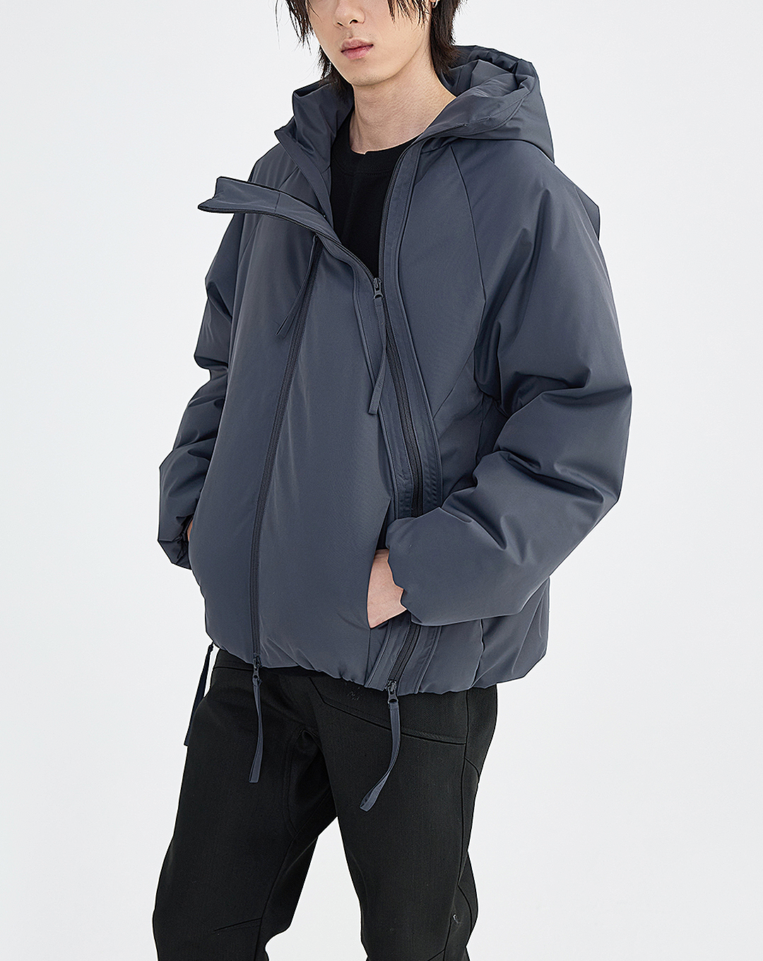 ♂Curve Zip Design Down Jacket