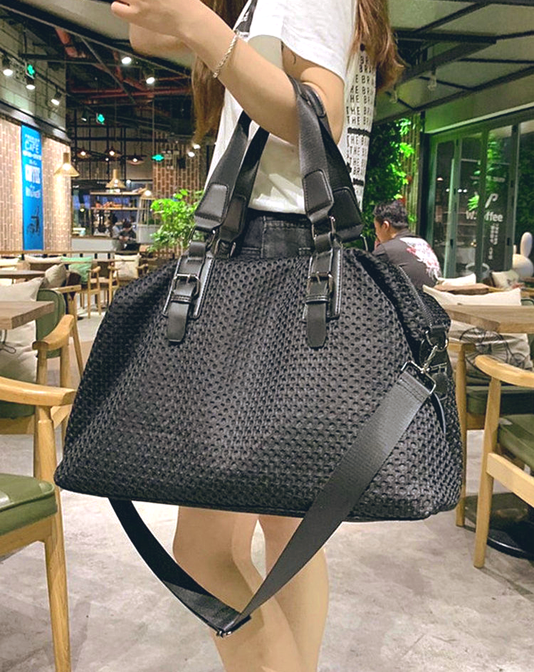 Mesh Design Boston Bag