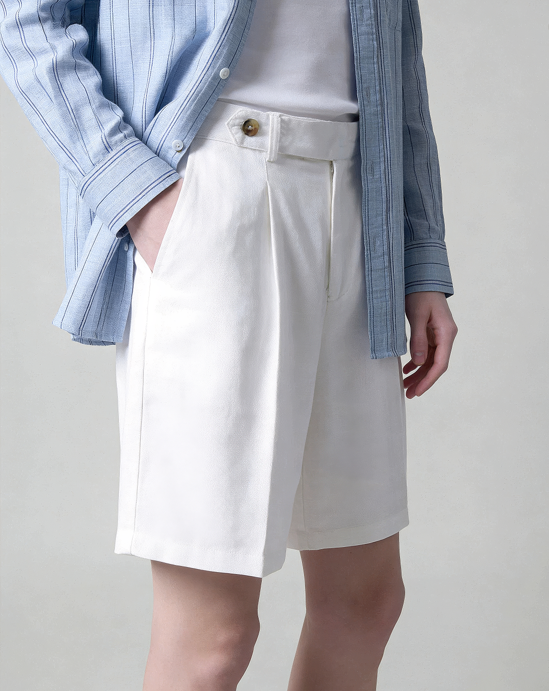 ♂♀Tab Waist Pleated Shorts