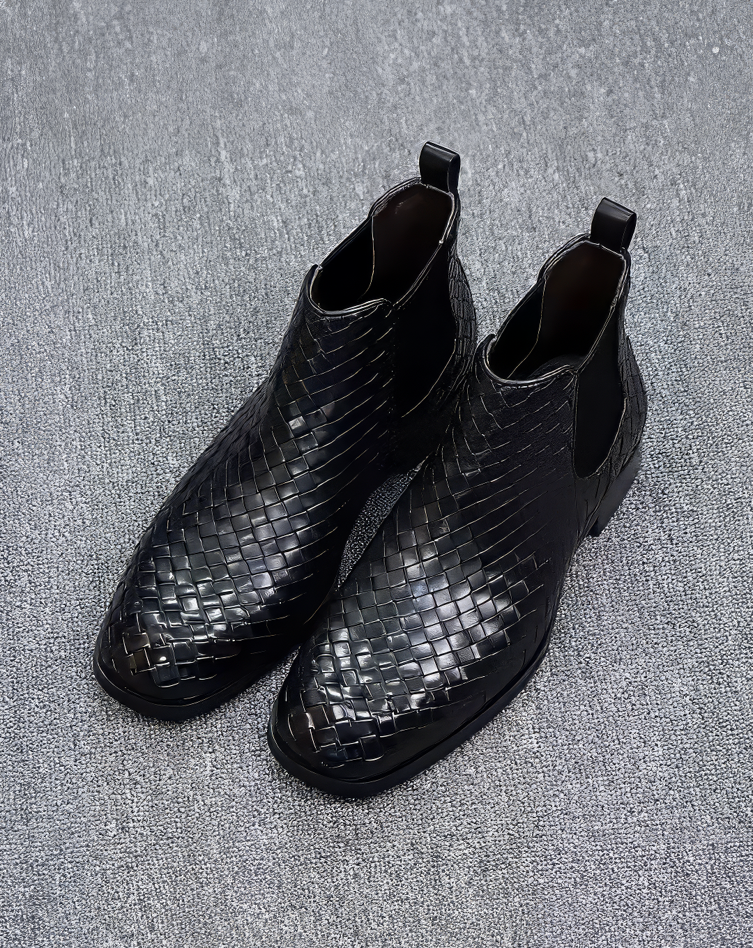 ♂Woven Pattern Chelsea Boots