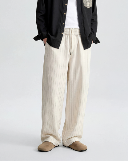 ♂♀Striped Linen Blend Pants
