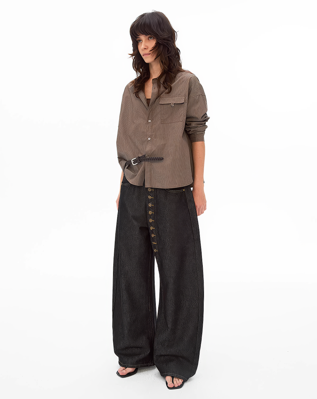 ♀Multi Button Wide Pants