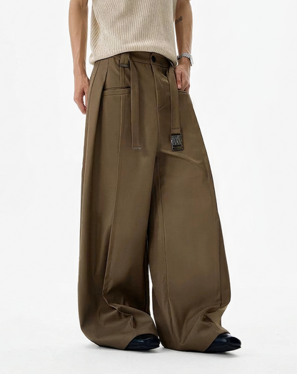 ♂♀Buckle Strap Wide Slacks