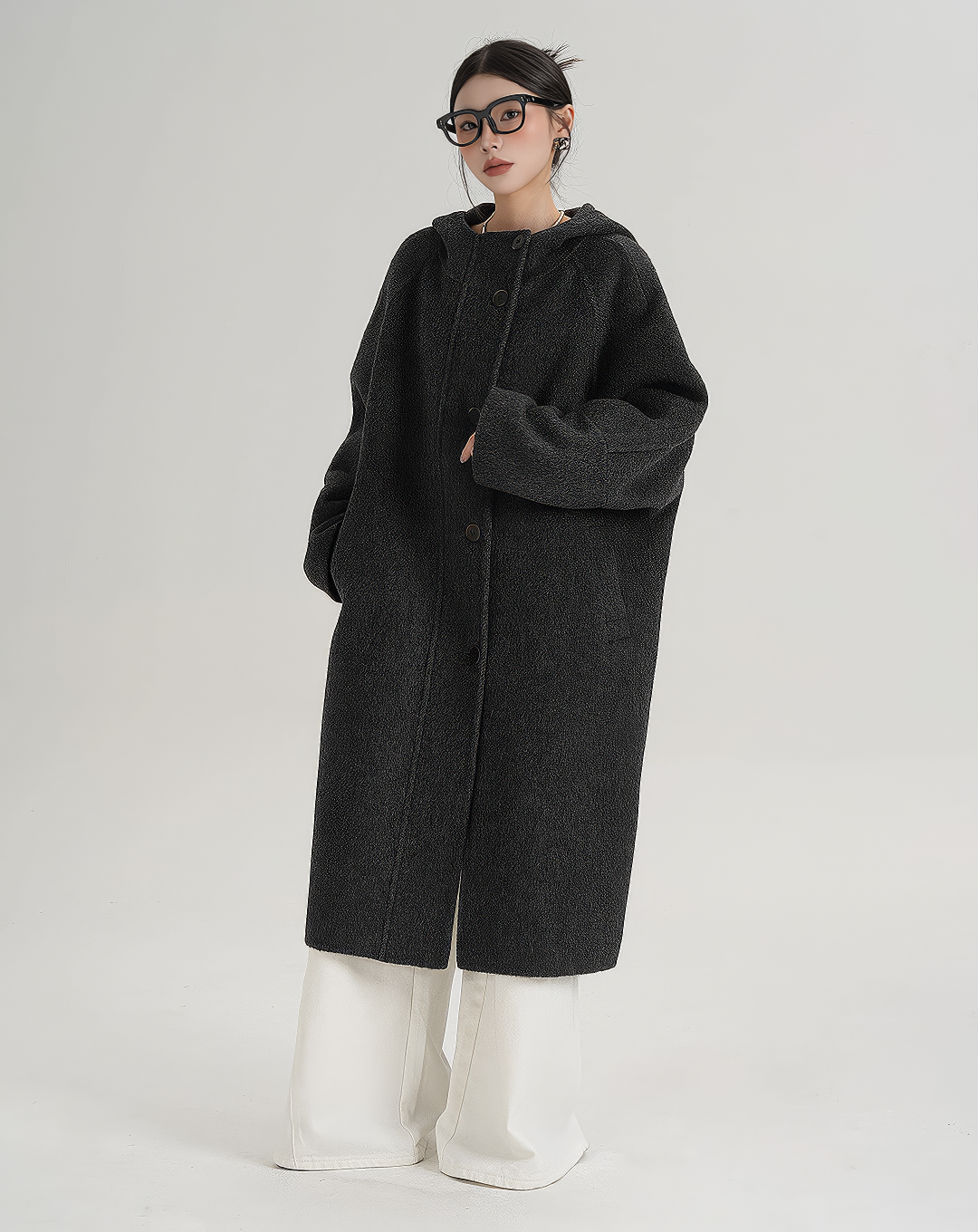 ♀Oversize Hooded Long Coat