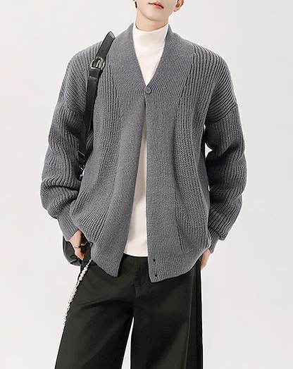 ♂Rib Knit Cardigan