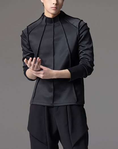 ♂Sharp Line High Neck Shirt