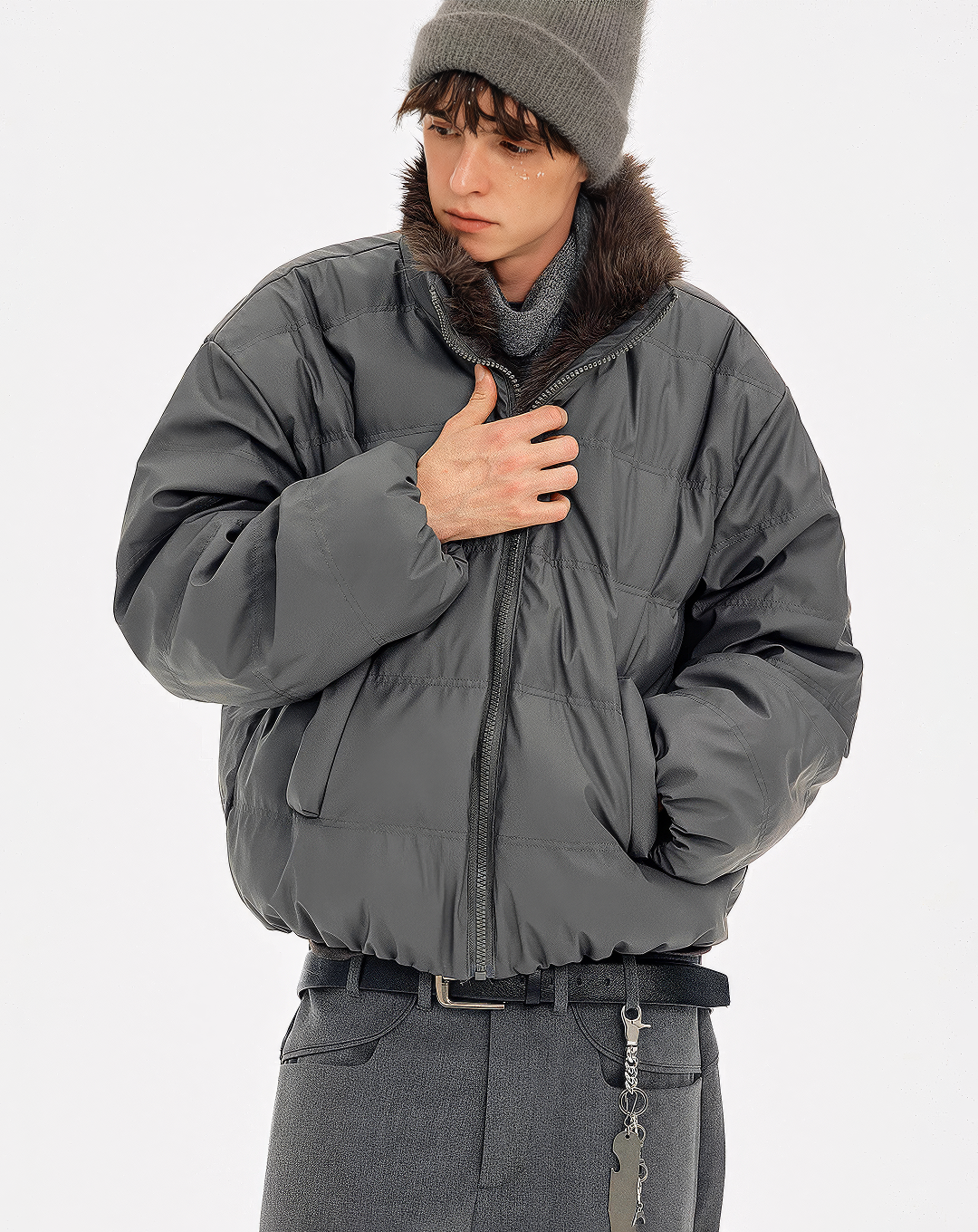 ♂Detachable Fur Down Jacket