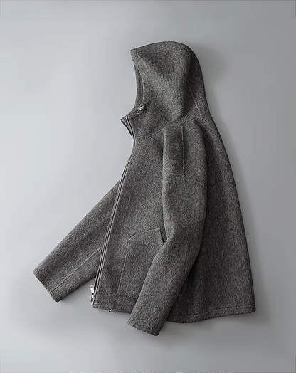 ♂100% WOOL Hooded Zip Jacket