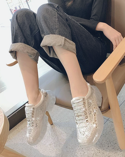 ♀Rhinestone Shiny Sneakers