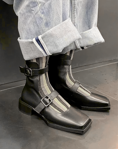 ♀本革／Double Strap Mary-Janes