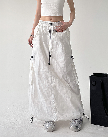 ♀Drawstring Long Skirt