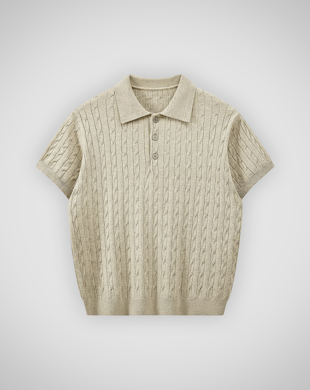 ♂Cable Knit Polo Shirt