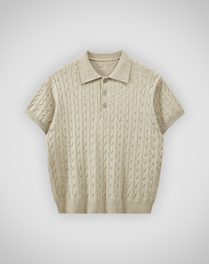 ♂Cable Knit Polo Shirt
