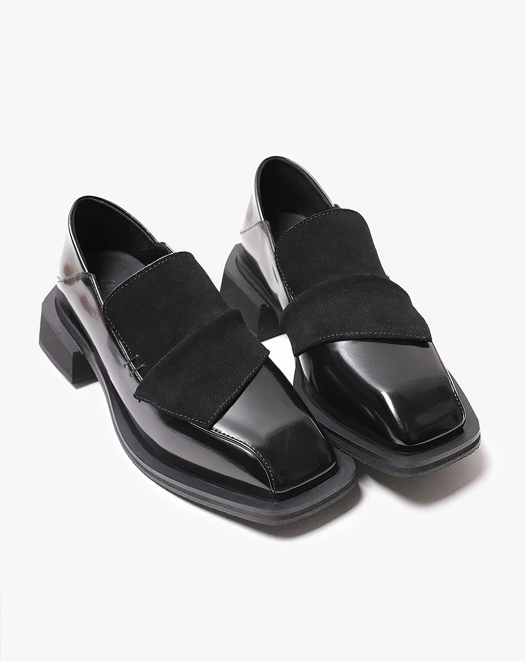 ♀Square Toe Mixed Loafers