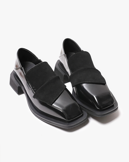 ♀Square Toe Mixed Loafers
